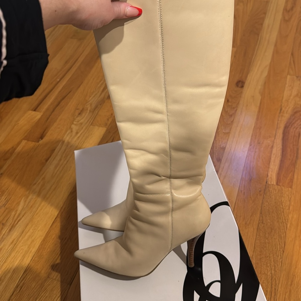 NINE WEST• leather heel pointed boots - Picture 9 of 15